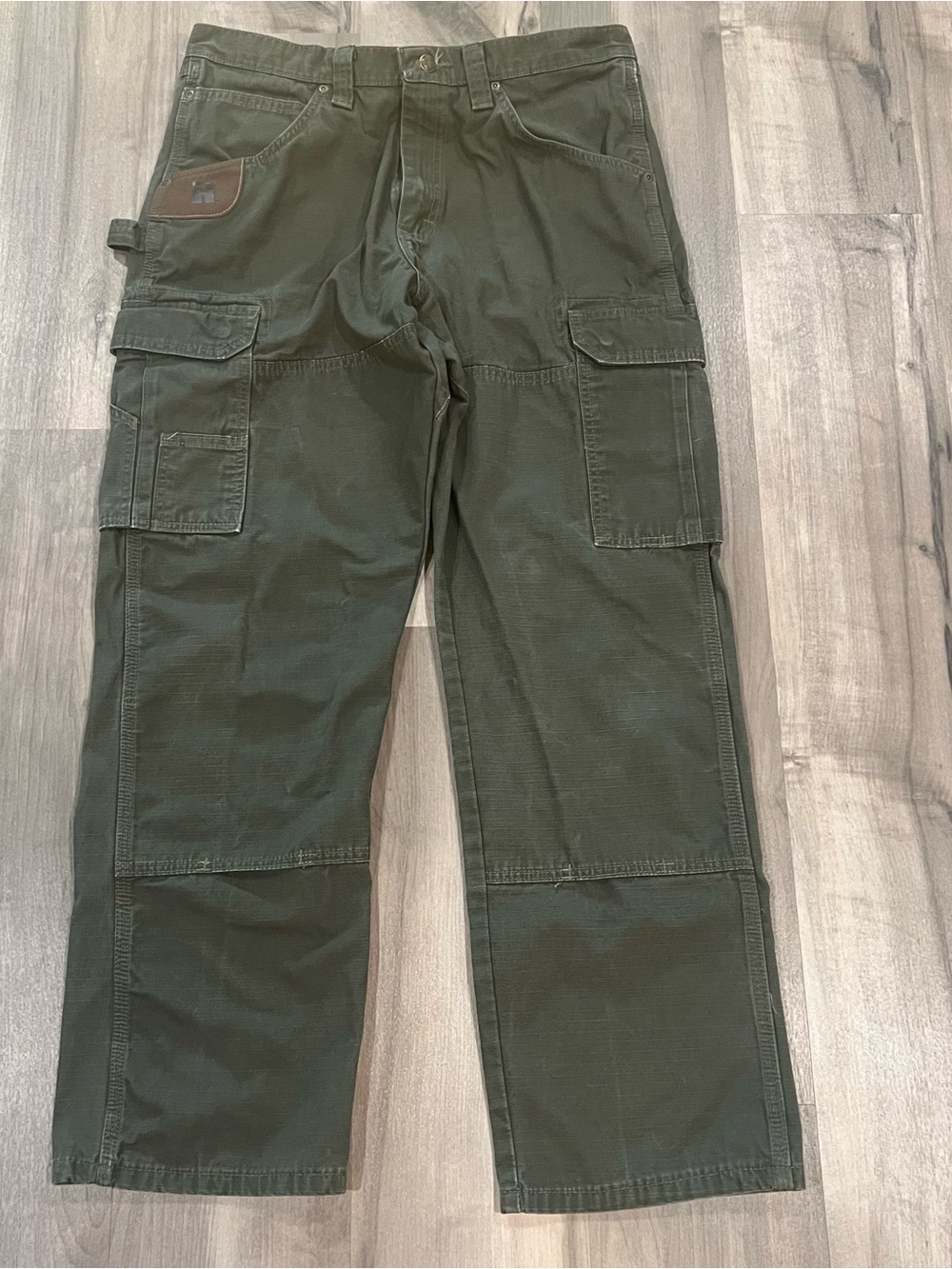 Wrangler Riggs Workwear Ranger Cargo Pants Mens 34x30 Olive Ripstop 3W060LD